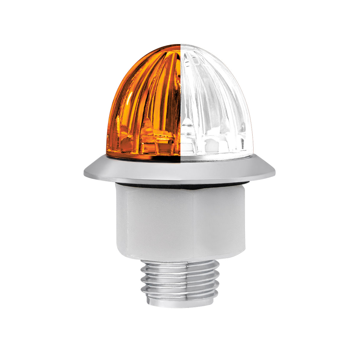 4 LED 1-1/8" Watermelon Double Fury Light With Clear Lens (Clearance/Marker) - Amber & White LED - Thumbnail 5