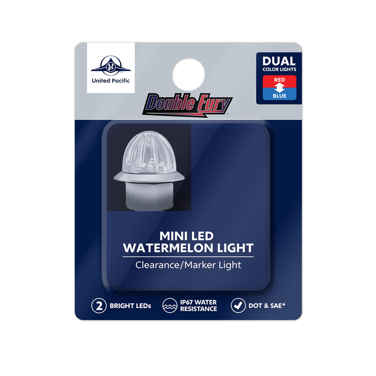 4 LED 1-1/8" Watermelon Double Fury Light With Clear Lens (Clearance/Marker) - Red & Blue LED - Thumbnail 14