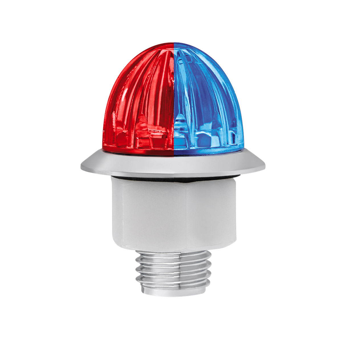 4 LED 1-1/8" Watermelon Double Fury Light With Clear Lens (Clearance/Marker) - Red & Blue LED - Thumbnail 5