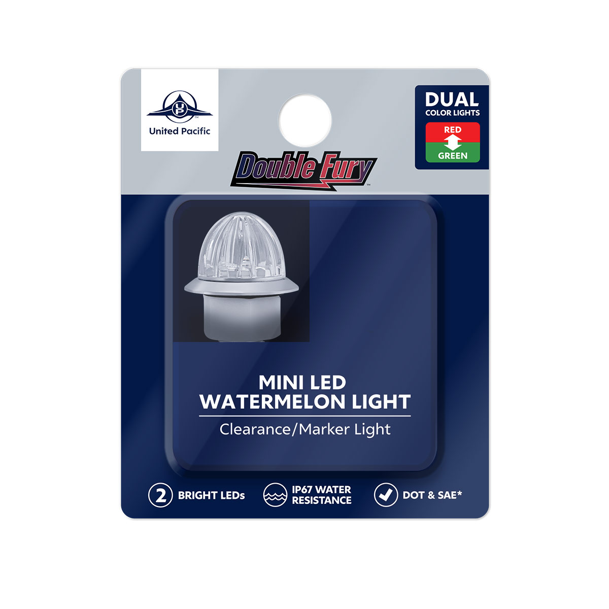 4 LED 1-1/8" Watermelon Double Fury Light With Clear Lens (Clearance/Marker) - Red & Green LED - Thumbnail 14