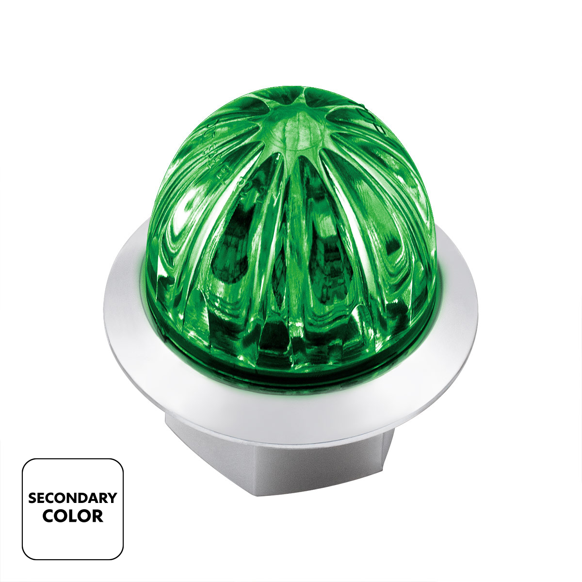 4 LED 1-1/8" Watermelon Double Fury Light With Clear Lens (Clearance/Marker) - Red & Green LED - Thumbnail 3