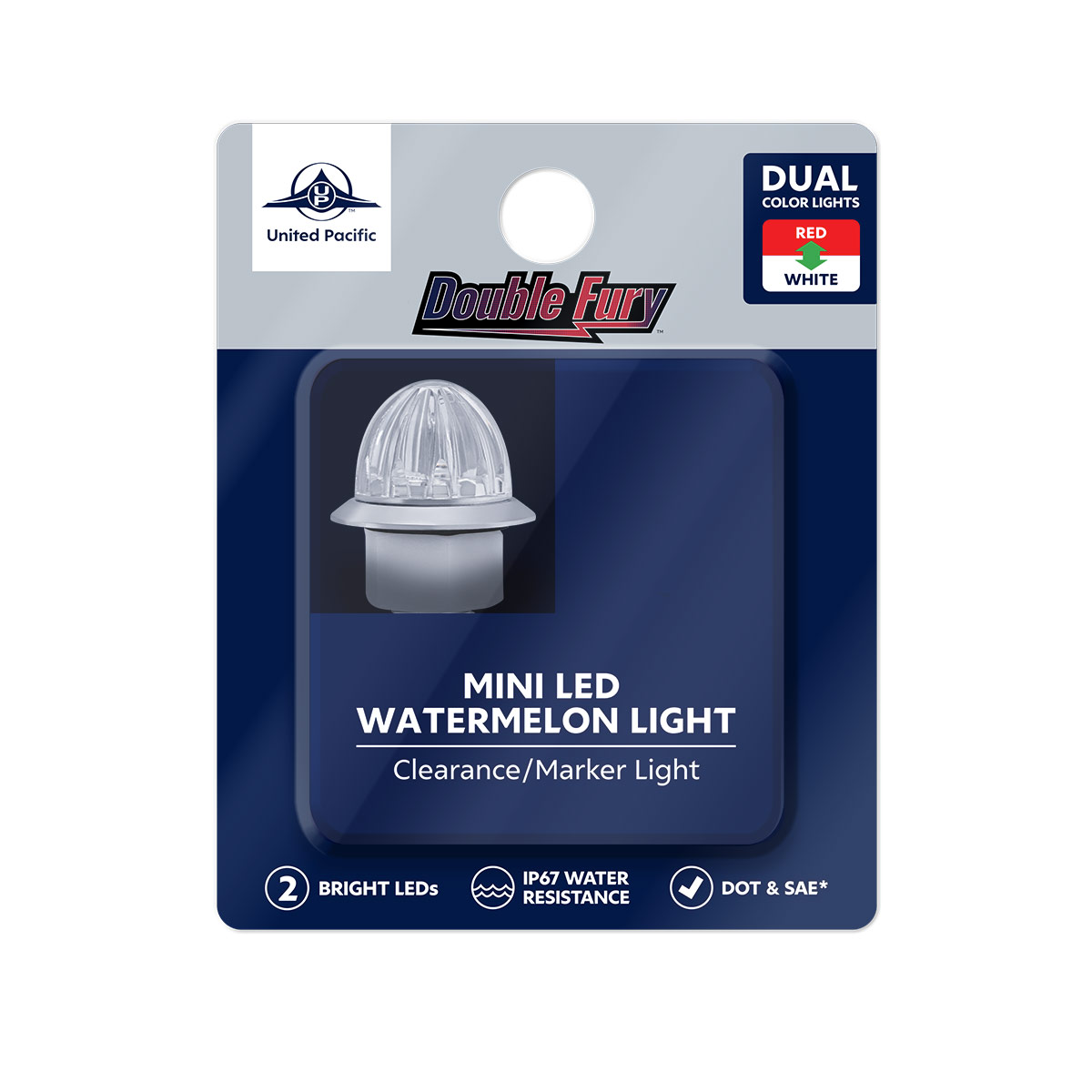 4 LED 1-1/8" Watermelon Double Fury Light With Clear Lens (Clearance/Marker) - Red & White LED - Thumbnail 14