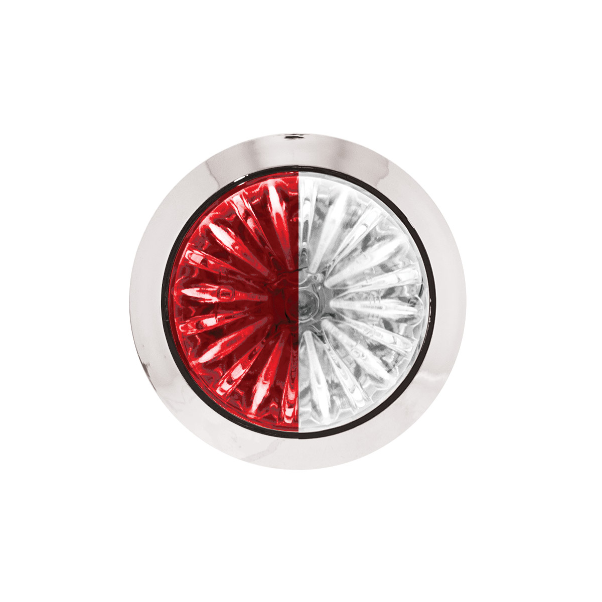 4 LED 1-1/8" Watermelon Double Fury Light With Clear Lens (Clearance/Marker) - Red & White LED - Thumbnail 9