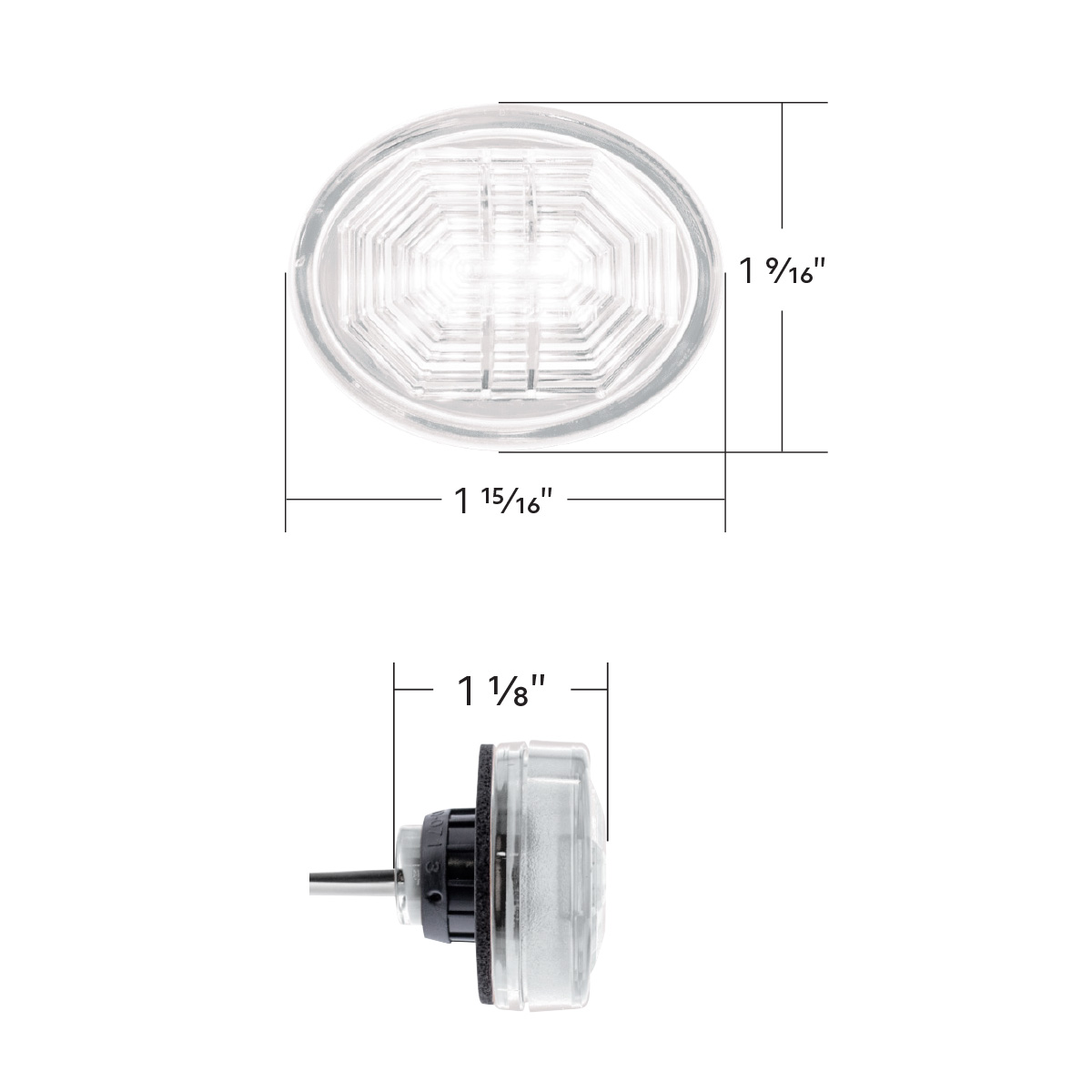3 LED Oval Auxiliary Light-White LED/Clear Lens - Thumbnail 10
