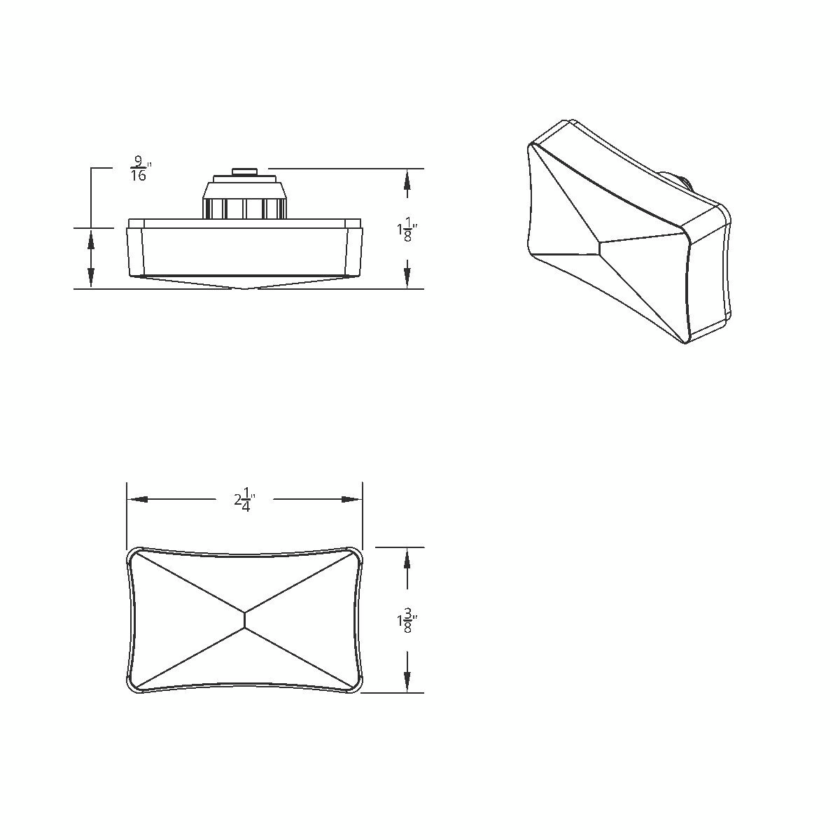 3 LED Rectangular Clearance/Marker Light-Red LED/Red Lens - Thumbnail 11