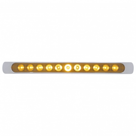 11 LED 17" P/T/C Light Bar With Chrome Bezel - Amber LED/Amber Lens