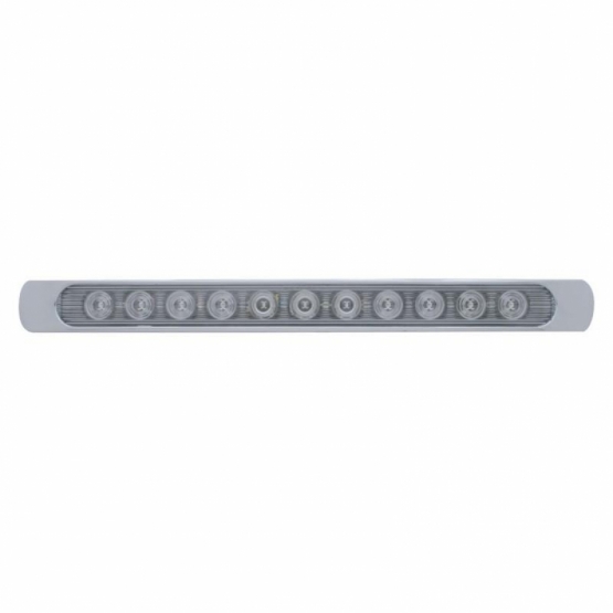 11 LED 17" P/T/C Light Bar With Chrome Bezel - Amber LED/Clear Lens