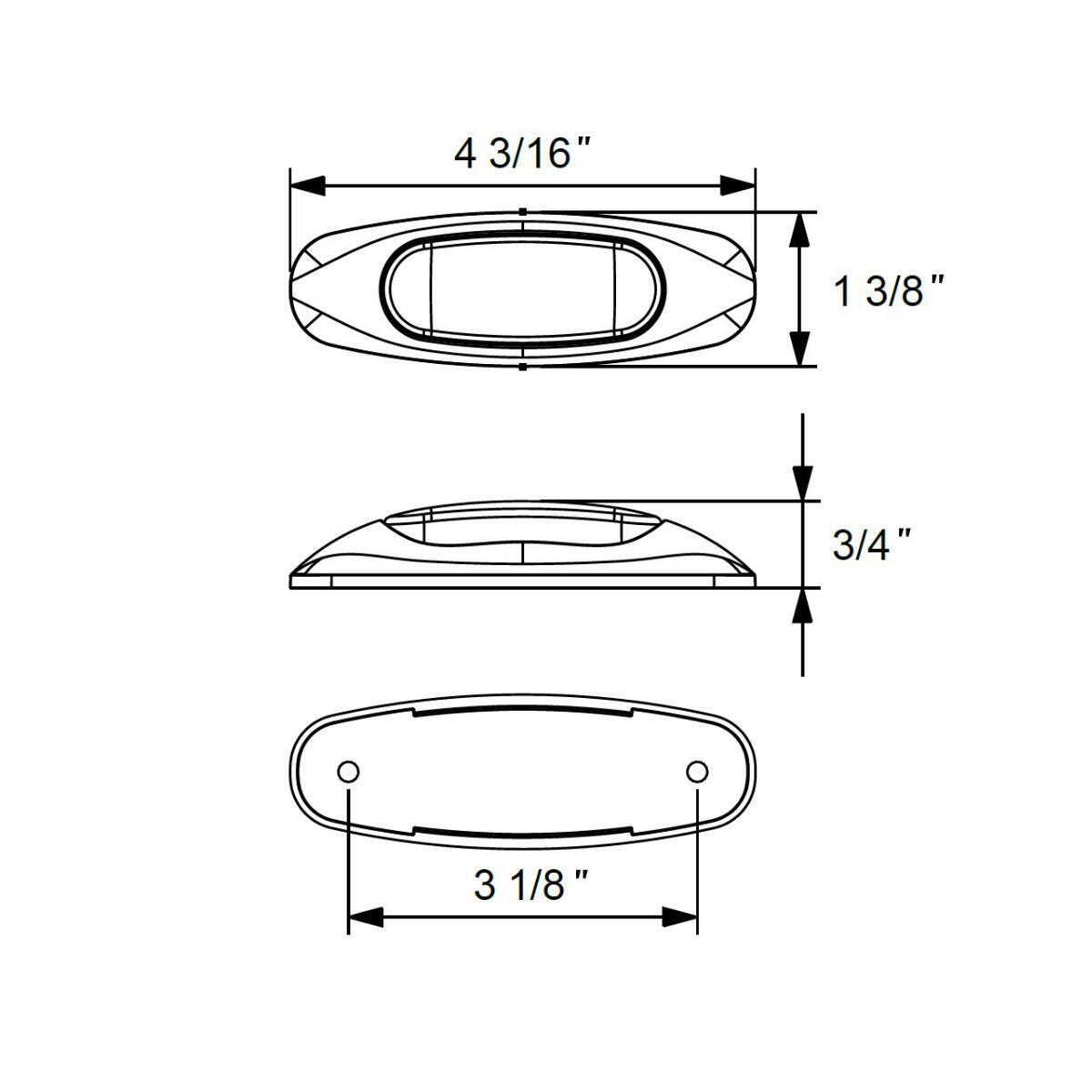 4-3/16" Wide 3 LED ViperEye Light (Clearance/Marker) - Amber LED/Amber Lens - Thumbnail 7