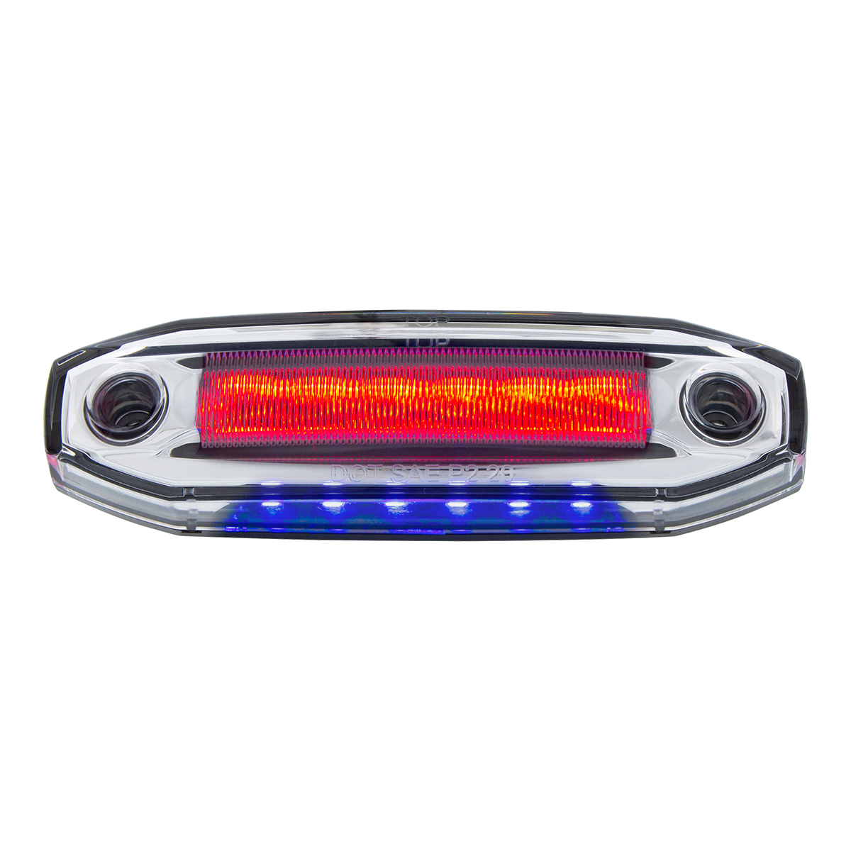 6 Red LED Light (Clearance/Marker) With 6 Blue LED Side Ditch Light - Thumbnail 3