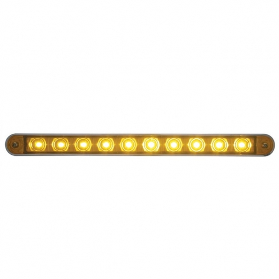 10 LED 9" Turn Signal Light Bar With Bezel - Amber LED/Amber Lens