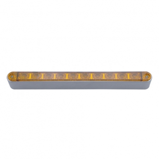 10 LED 9" Turn Signal Light Bar With Bezel - Amber LED/Amber Lens - Thumbnail 2