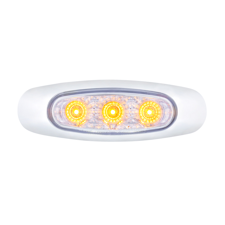 5 LED Reflector Light (Auxiliary/Utility) With Side Ditch Light - Amber LED/Clear Lens (Bulk)