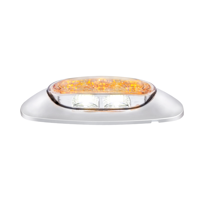 5 LED Reflector Light (Auxiliary/Utility) With Side Ditch Light - Amber LED/Clear Lens (Bulk) - Thumbnail 4