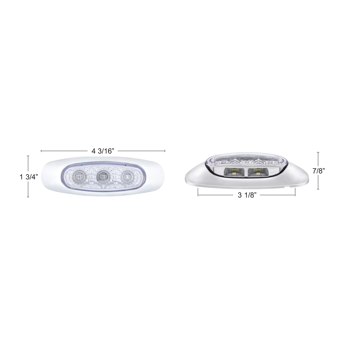 5 LED Reflector Light (Auxiliary/Utility) With Side Ditch Light -Red LED/Clear Lens (Bulk) - Thumbnail 11