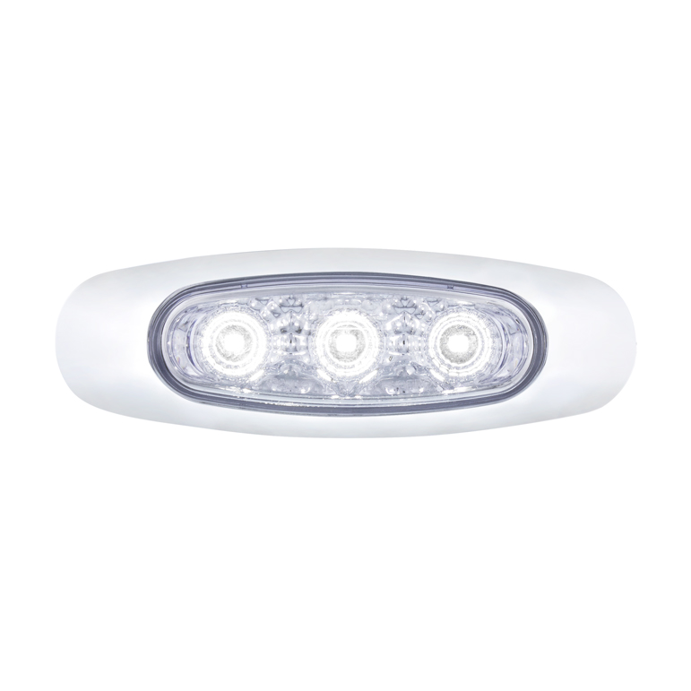 5 LED Reflector Light (Auxiliary/Utility) With Side Ditch Light -White LED/Clear Lens (Bulk)