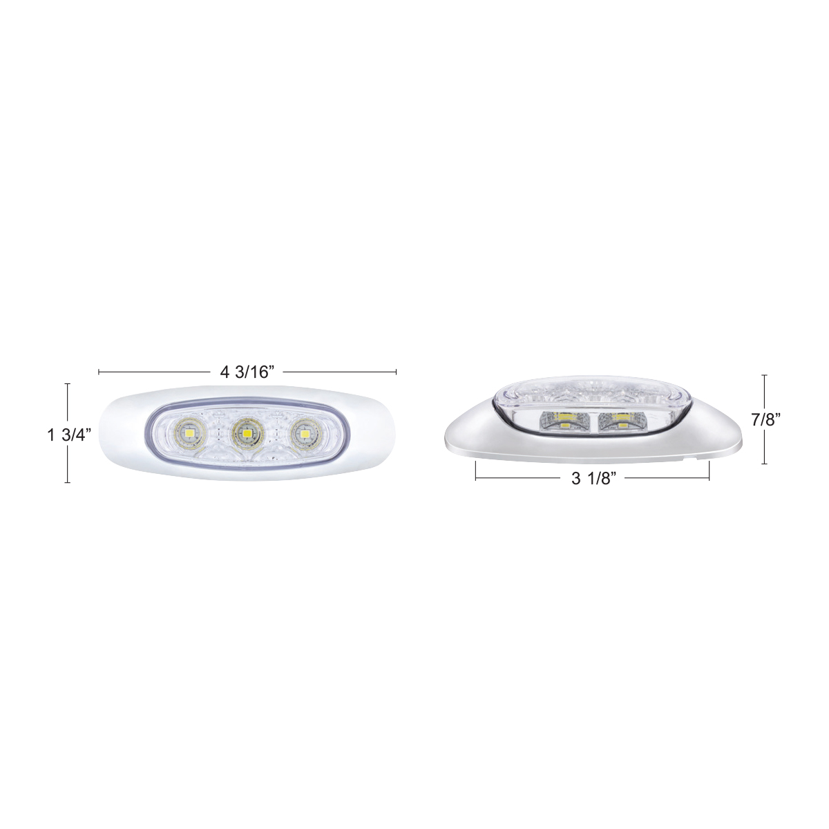 5 LED Reflector Light (Auxiliary/Utility) With Side Ditch Light -White LED/Clear Lens (Bulk) - Thumbnail 11