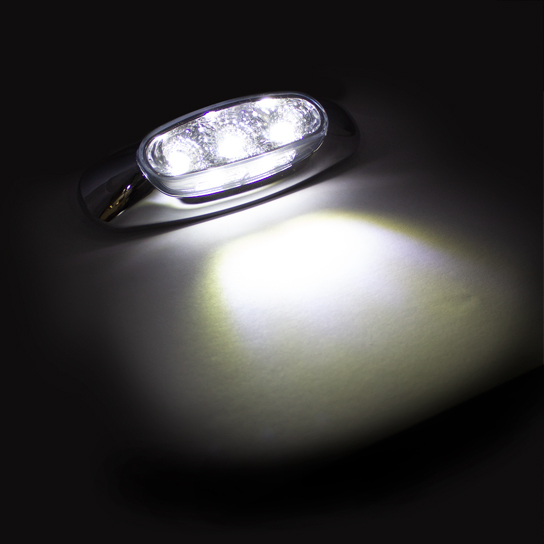 5 LED Reflector Light (Auxiliary/Utility) With Side Ditch Light -White LED/Clear Lens (Bulk) - Thumbnail 3