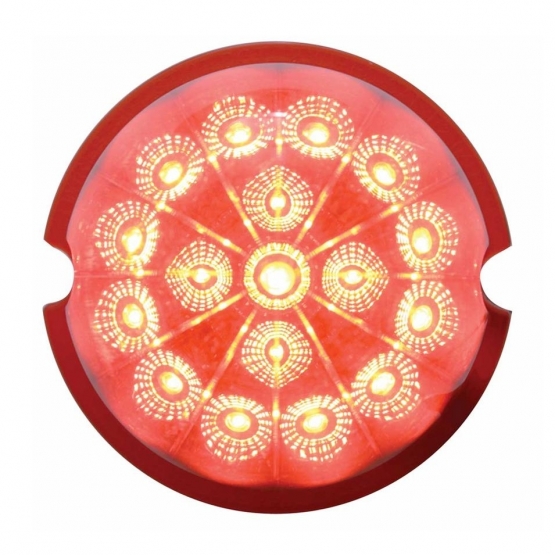 17 LED Dual Function Reflector Cab Light - Red LED/Red Lens - Thumbnail 2