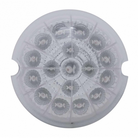 17 LED Dual Function Reflector Cab Light - Red LED/Clear Lens - Thumbnail 2