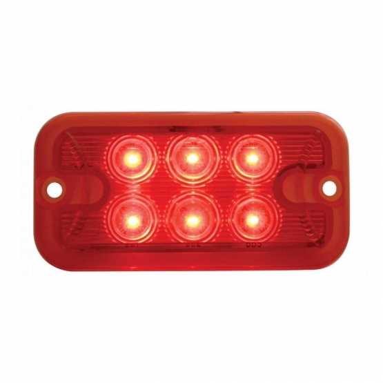 6 LED Dual Function Light - Red LED/Red Lens (Bulk)