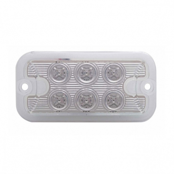 6 LED Dual Function Light - Amber LED/Clear Lens (Bulk)