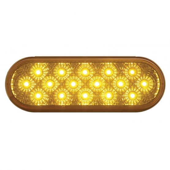 16 LED 6" Oval Reflector Turn Signal Light - Amber LED/Amber Lens