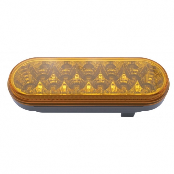 16 LED 6" Oval Reflector Turn Signal Light - Amber LED/Amber Lens - Thumbnail 2