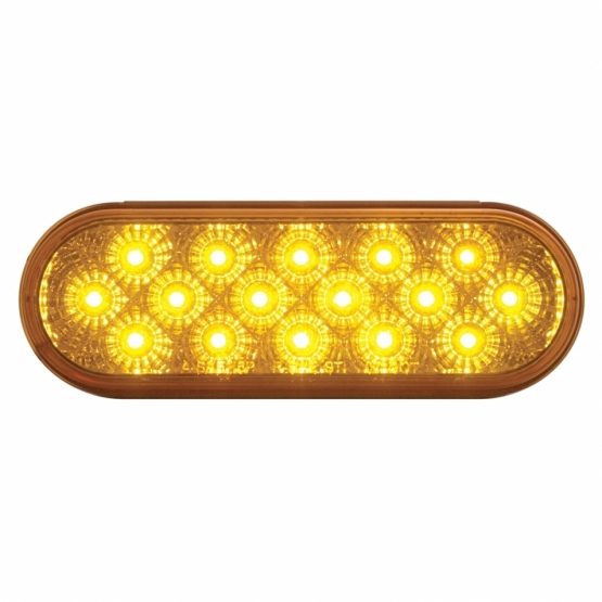 16 LED 6" Oval Reflector Turn Signal Light Kit - Amber LED/Amber Lens - Thumbnail 2