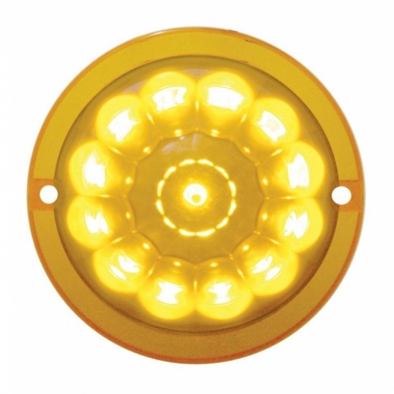 13 LED Watermelon Truck-Lite Style Cab Light - Amber LED/Amber Lens (Bulk) - Thumbnail 3