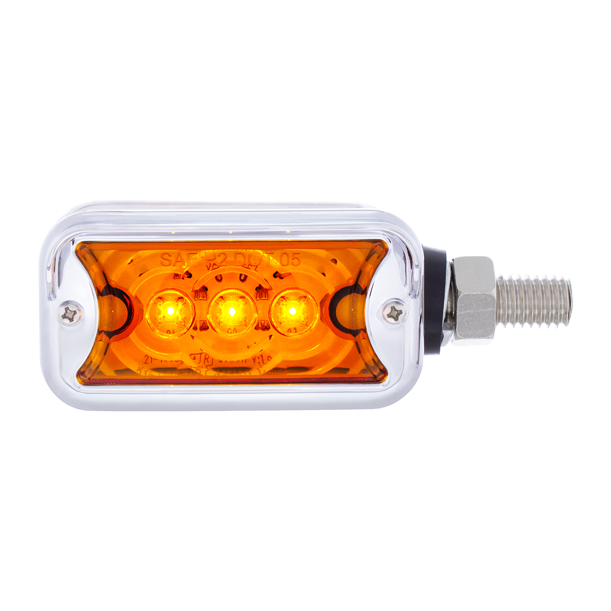 6 LED Single Function Double Face Light W/Visor - Horizontal Mount - Amber & Red LED/Amber & Red Lens - Thumbnail 5
