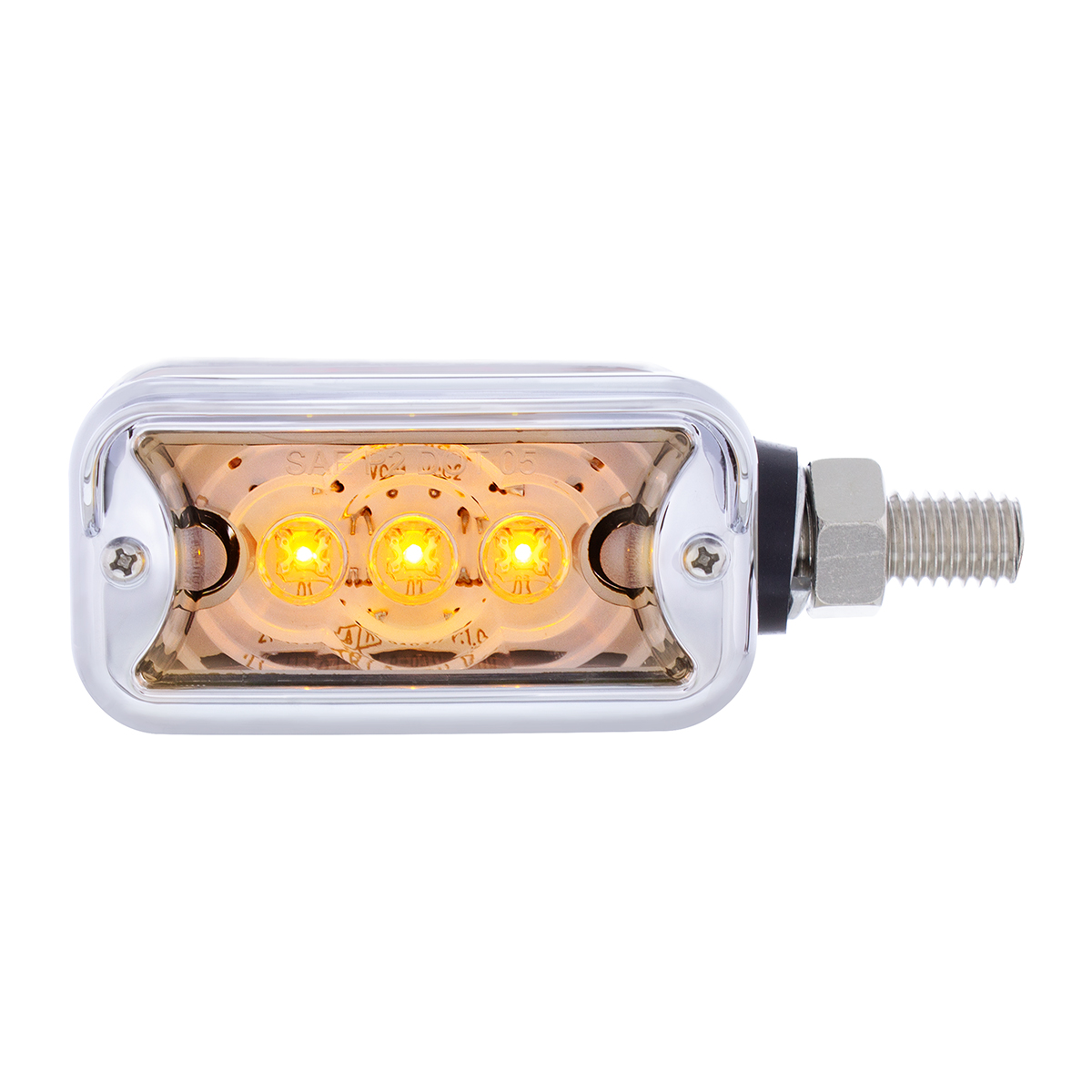 6 LED Single Function Double Face Light W/Visor - Horizontal Mount - Amber & Red LED/Clear Lens - Thumbnail 5