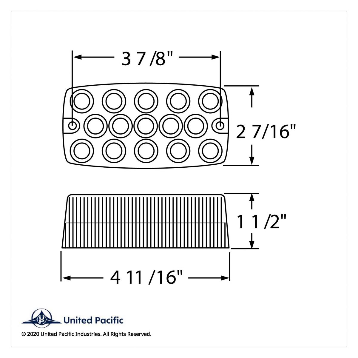 15 LED Rectangular Turn Signal Light - Amber LED/Clear Lens (Bulk) - Thumbnail 2