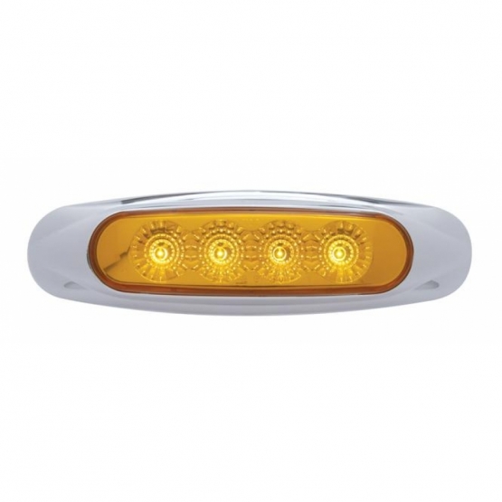 4 LED Reflector Light (Clearance/Marker) - Amber LED/Amber Lens