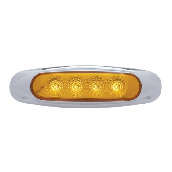 4 LED Reflector Light (Clearance/Marker) - Amber LED/Amber Lens (Bulk)