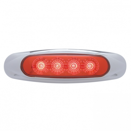 4 LED Reflector Light (Clearance/Marker) - Red LED/Red Lens