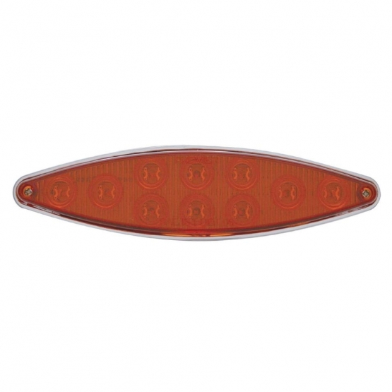 10 LED "Cat's Eye" Light With Bezel (Stop, Turn & Tail) - Red LED/Red Lens - Thumbnail 2