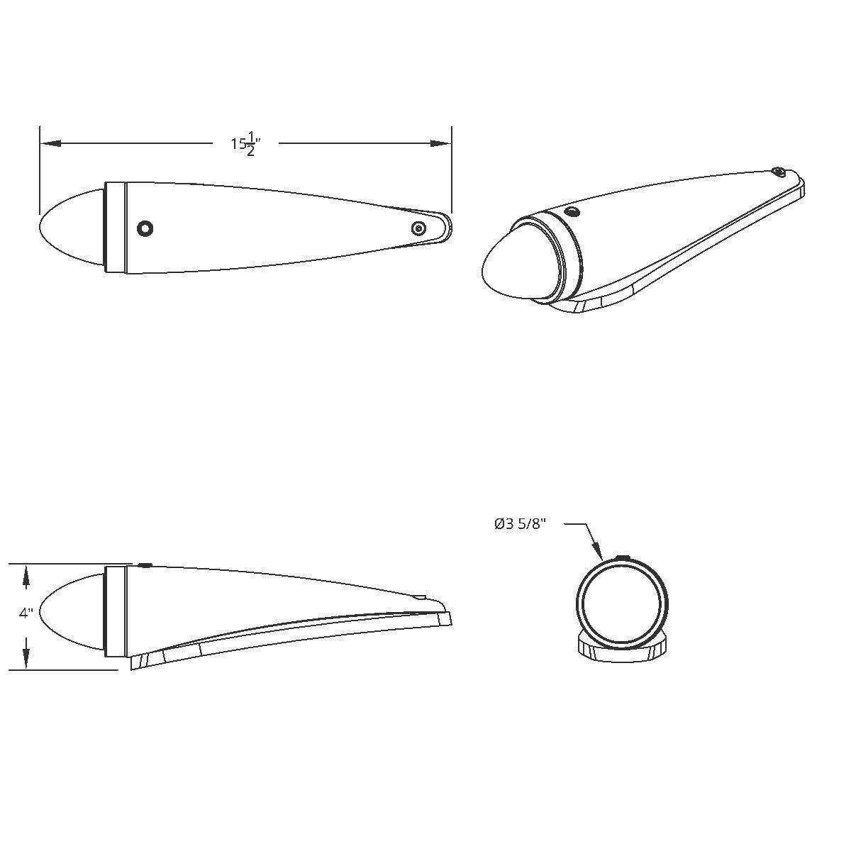 13 LED Watermelon Truck-Lite Style Cab Light Kit - Amber LED/Amber Lens - Thumbnail 2