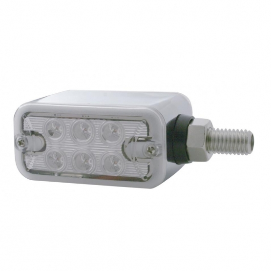 12 LED Dual Function Double Face Light - Horizontal Mount - Amber & Red LED/Clear Lens