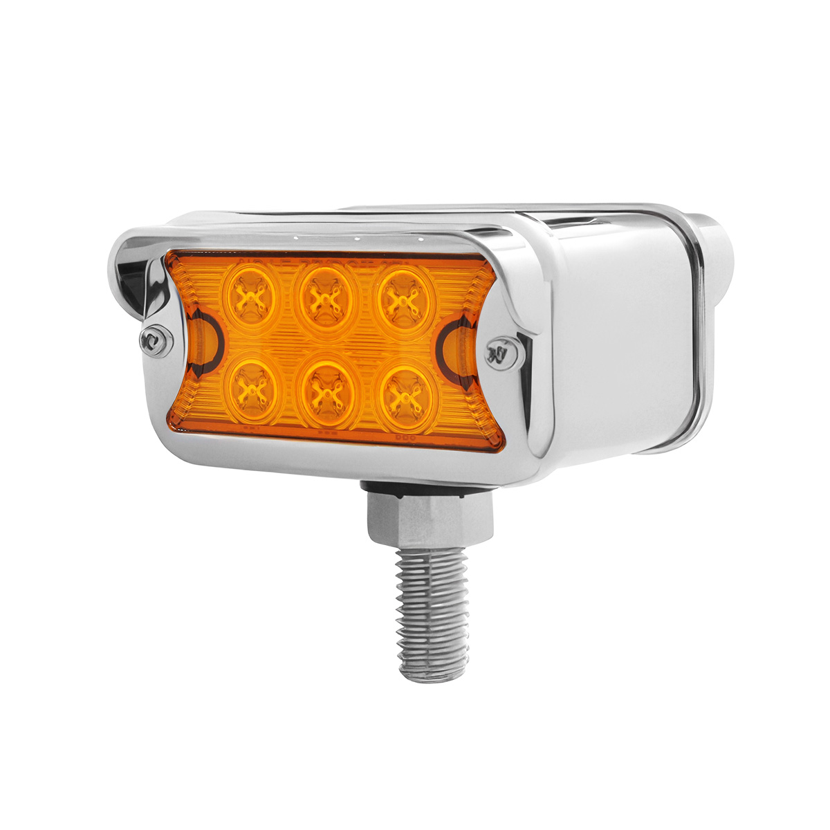 12 LED Dual Function Double Face Light W/Visor - T-Mount - Amber & Red LED/Amber & Red Lens - Thumbnail 2