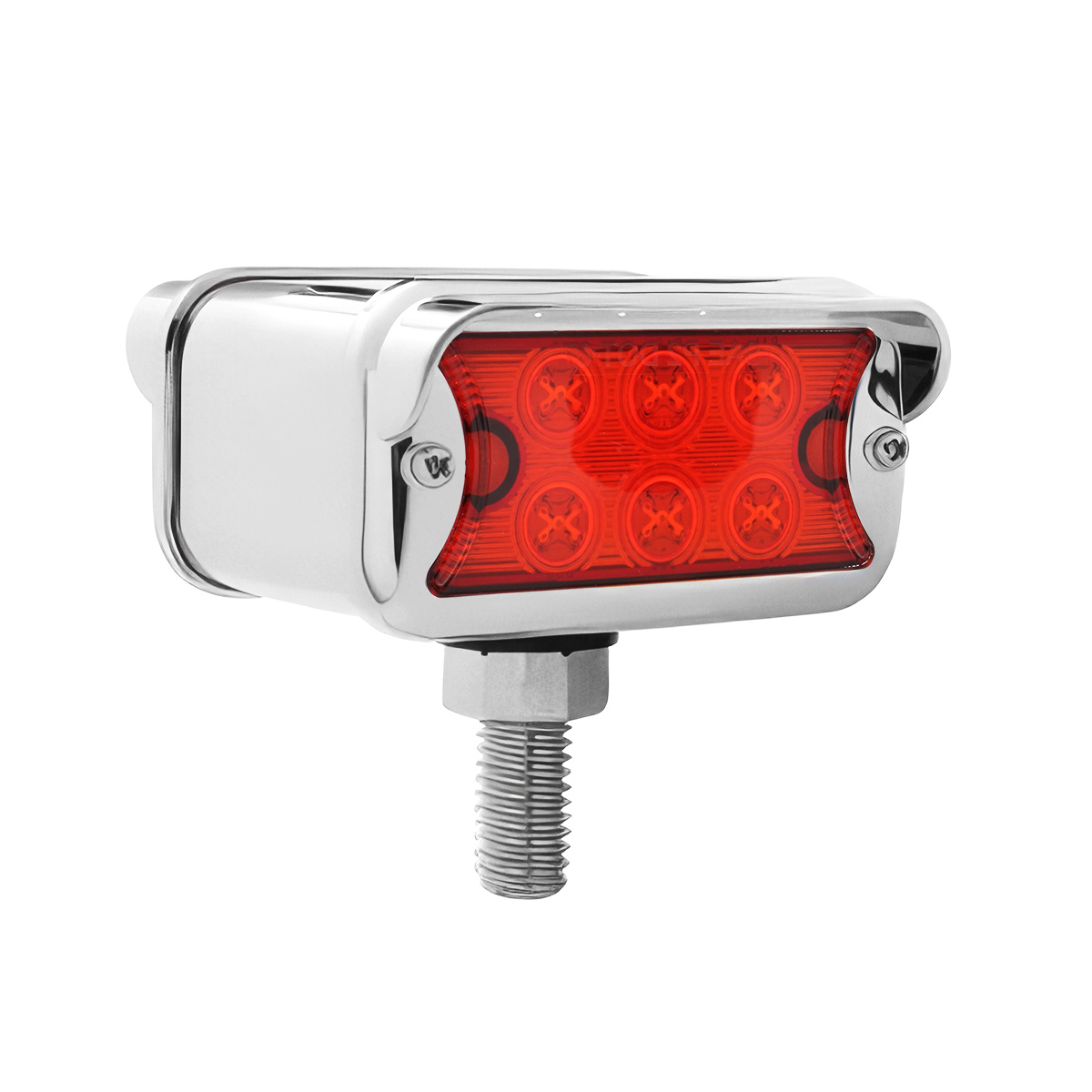 12 LED Dual Function Double Face Light W/Visor - T-Mount - Amber & Red LED/Amber & Red Lens - Thumbnail 4