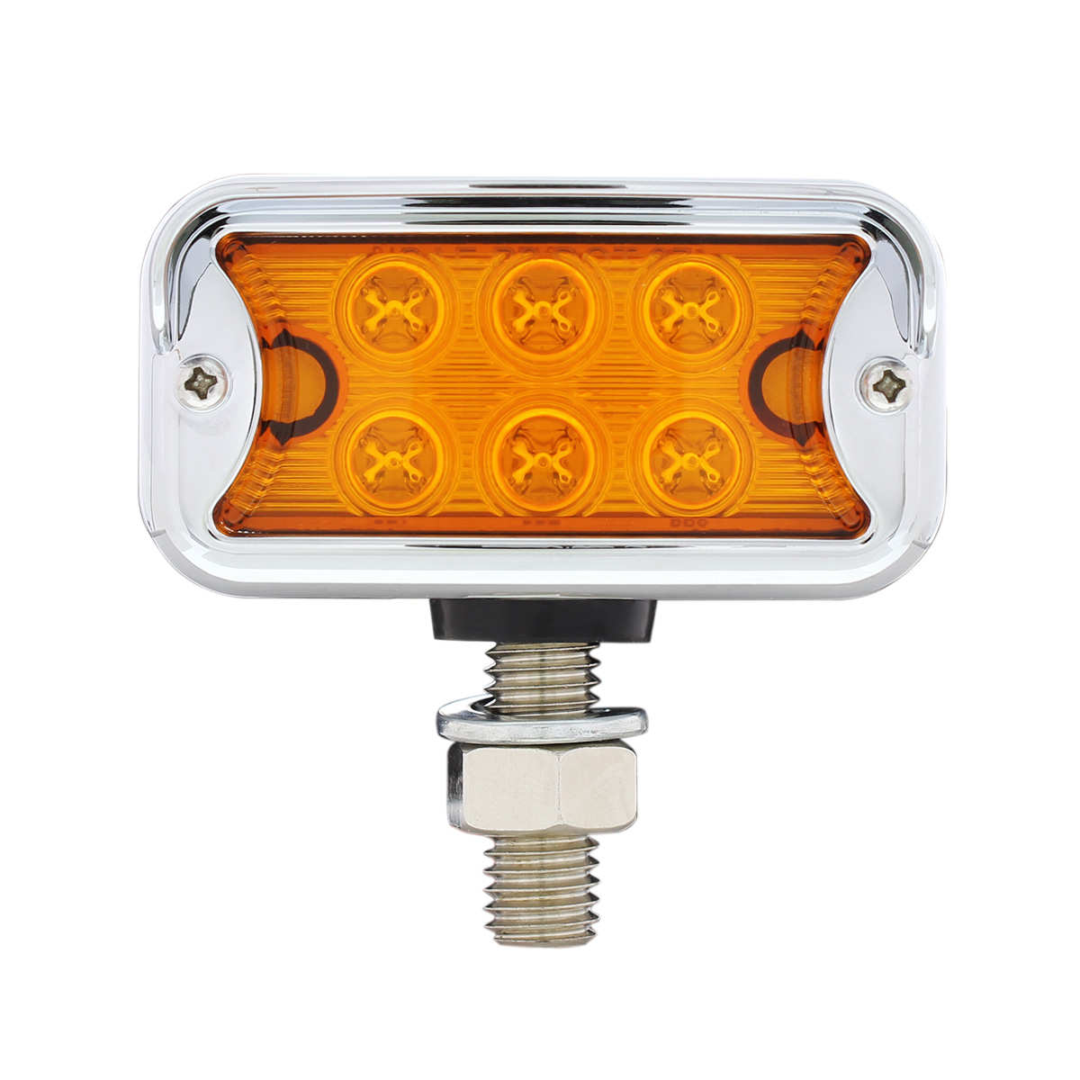 12 LED Dual Function Double Face Light W/Visor - T-Mount - Amber & Red LED/Amber & Red Lens - Thumbnail 6