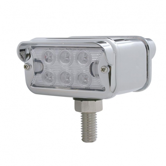 12 LED Dual Function Double Face Light W/Visor - T-Mount - Amber & Red LED/Clear Lens