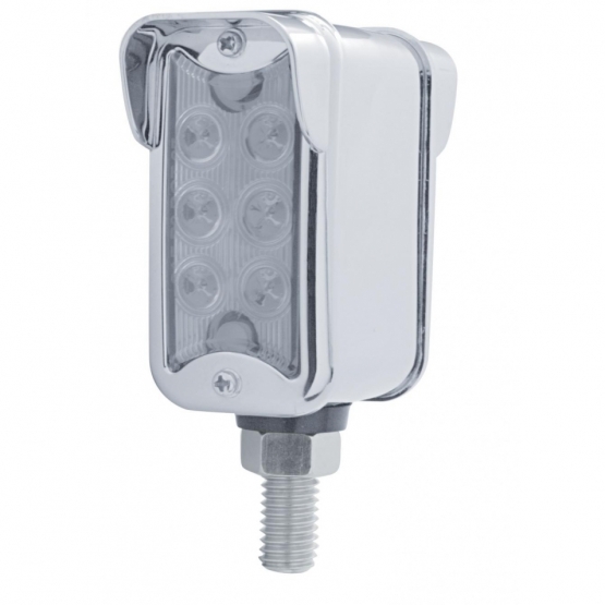 12 LED Dual Function Double Face Light W/Visor - Vertical Mount - Amber & Red LED/Clear Lens