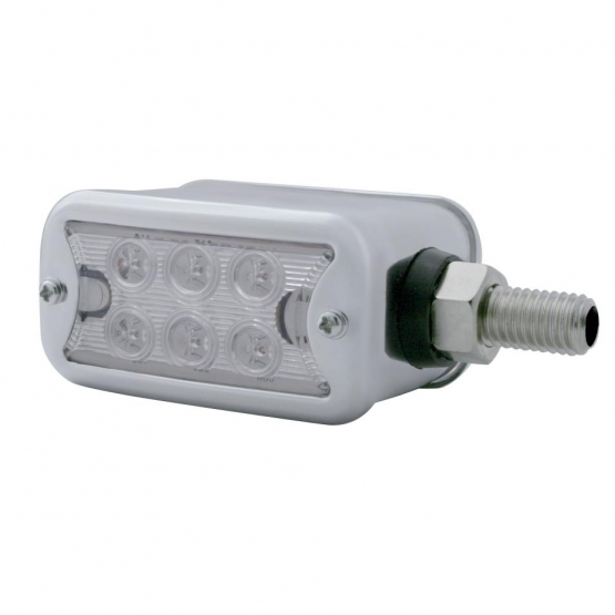 12 LED Dual Function Double Face Light With Bezel - Horizontal Mount - Amber & Red LED/Clear Lens