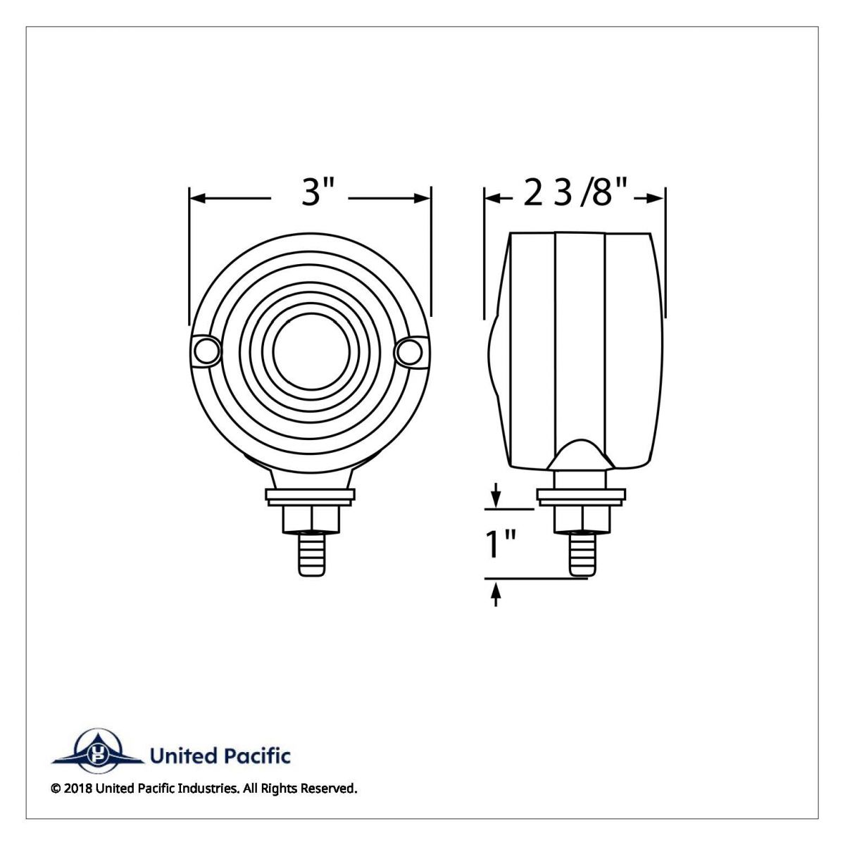 15 LED 3" Dual Function Single Face Light - Red LED/Red Lens - Thumbnail 3