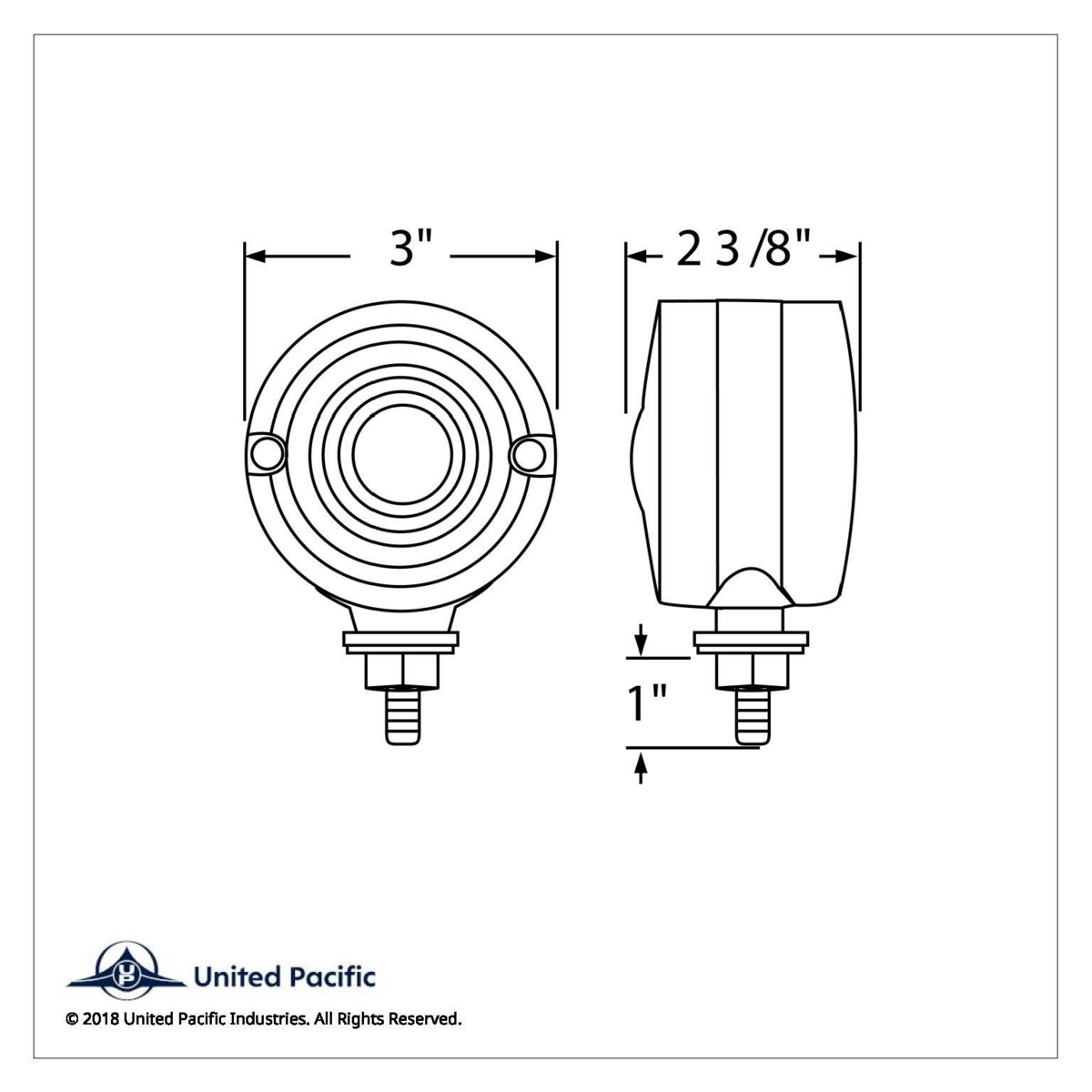 15 LED 3" Dual Function Single Face Light - Red LED/Red Lens - Thumbnail 4