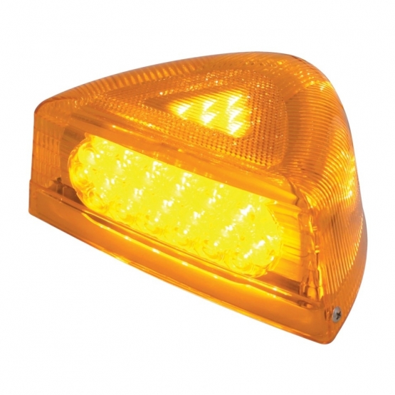 37 LED Turn Signal Light With Chrome Base For 1987-2007 Peterbilt 379/378/357- Amber LED/Amber Lens