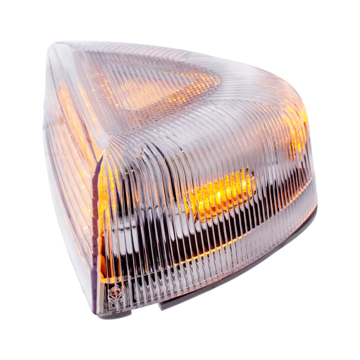 37 LED Turn Signal Light With Chrome Base For 1987-2007 Peterbilt 379/378/357- Amber LED/Clear Lens - Thumbnail 8