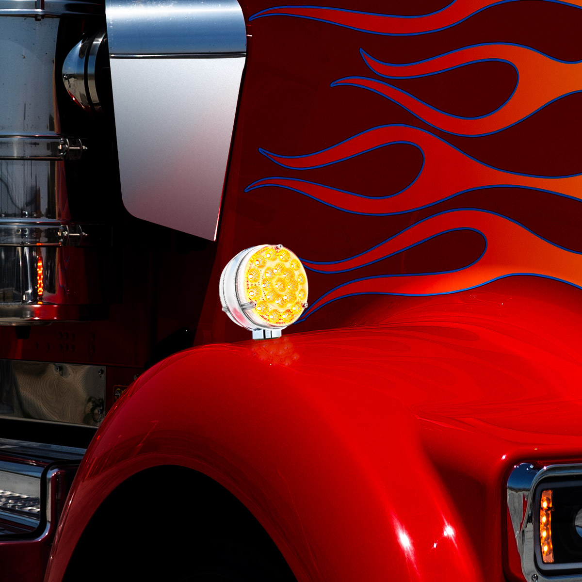 42 LED Reflector Double Face Competition Series Turn Signal Light-Amber & Red LED/Clear Lens - Thumbnail 13