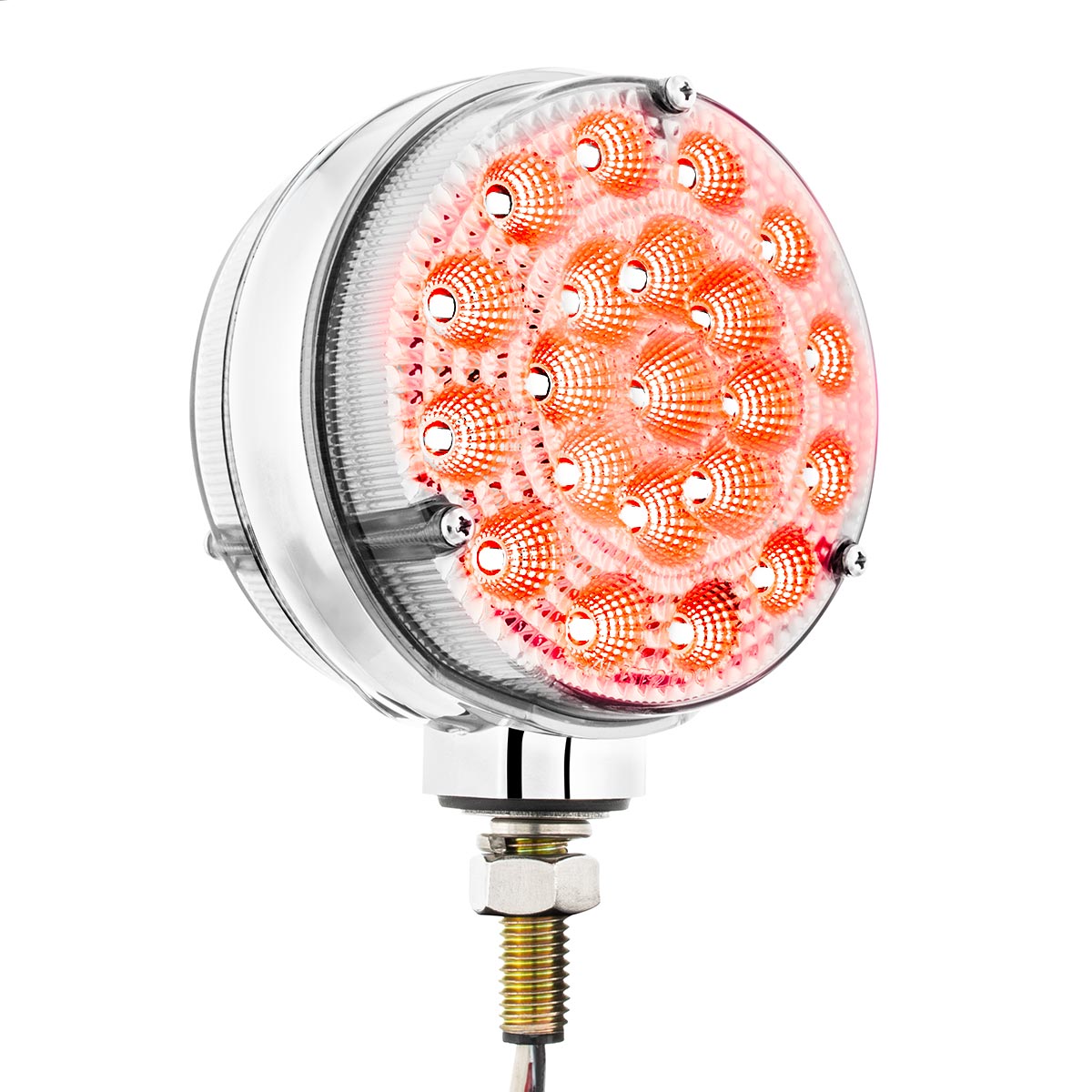 42 LED Reflector Double Face Competition Series Turn Signal Light-Amber & Red LED/Clear Lens - Thumbnail 7